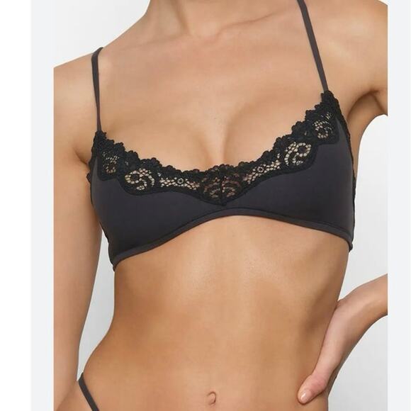 SKIMS Other - SKIMS Fits Everybody Lace scoop Bralette in the color Onyx size large